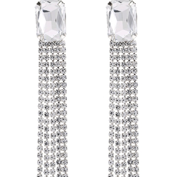 Rectangle Fringe Earrings - Picture 2 of 2